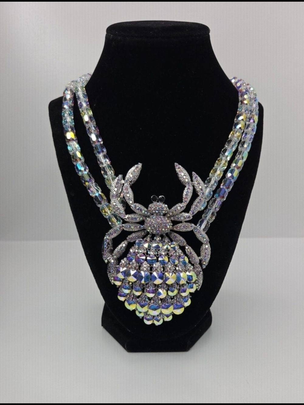 👉✨️ Natasha Couture Iridescent Crystal Spider Necklace